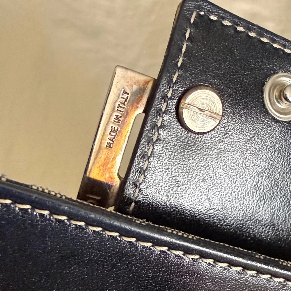 FENDI Zucchino Jeans Pattern Trifold Wallet Leather Vintage - Picture 6 of 13